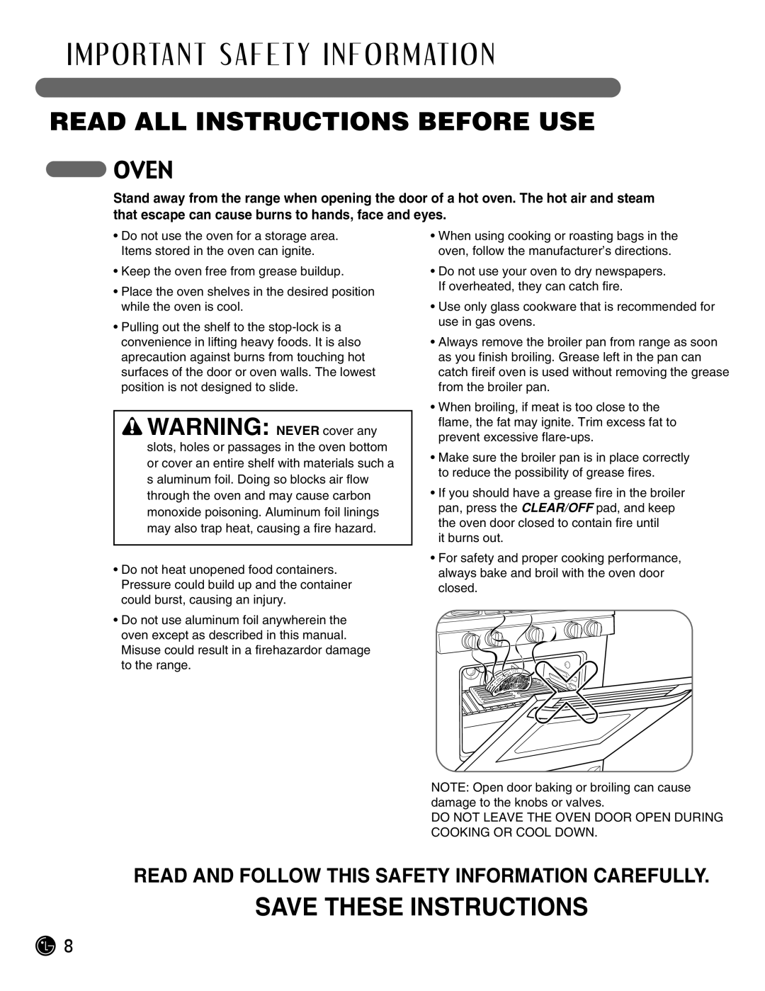 LG Electronics LRG30357SB, LRG30357SW, LRG30357ST manuel dutilisation Read ALL Instructions Before USE 