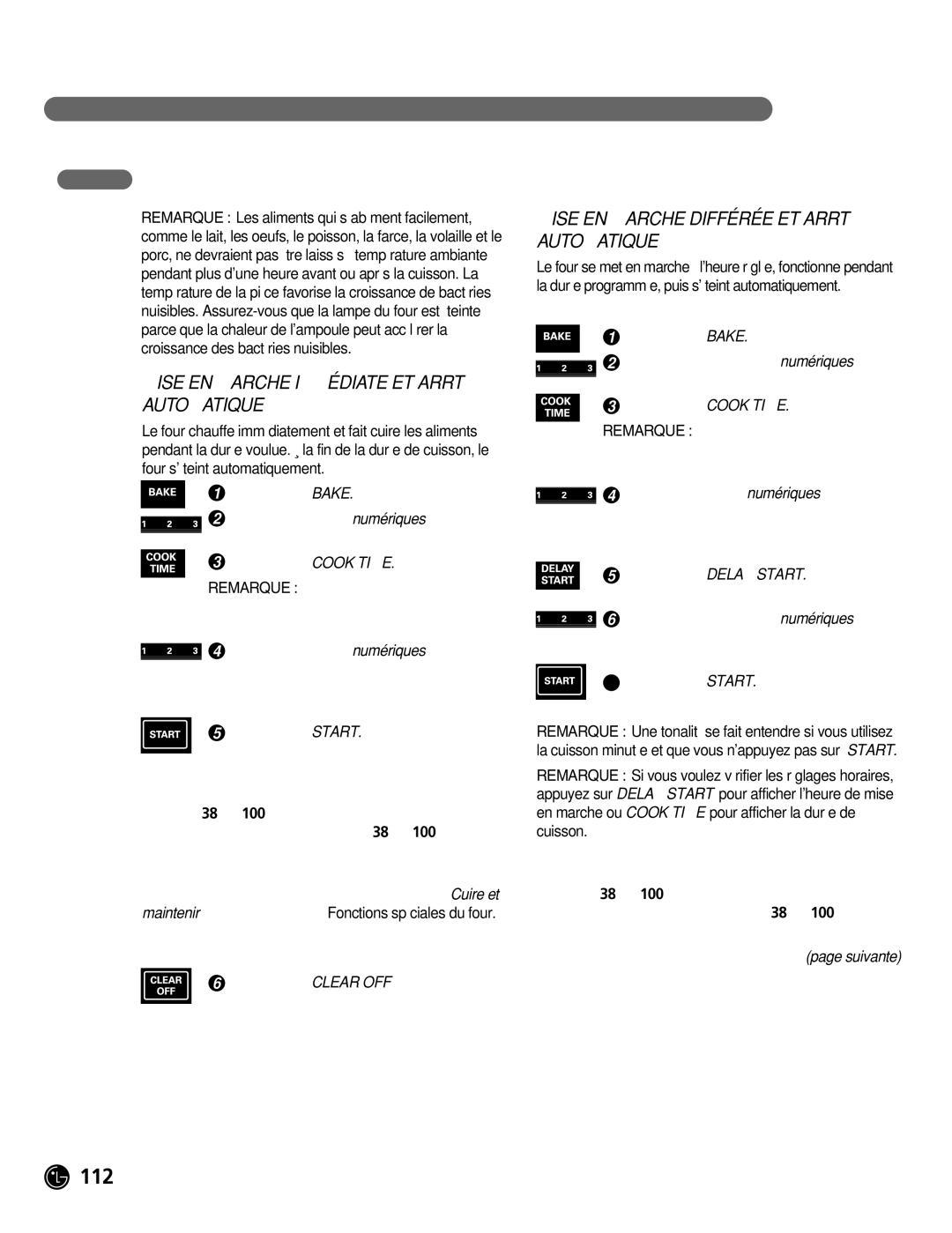 LG Electronics LRG30855ST, LRG30355ST Cuisson ET Rôtissage Minutés, Mise EN Marche Immédiate ET Arrêt Automatique 