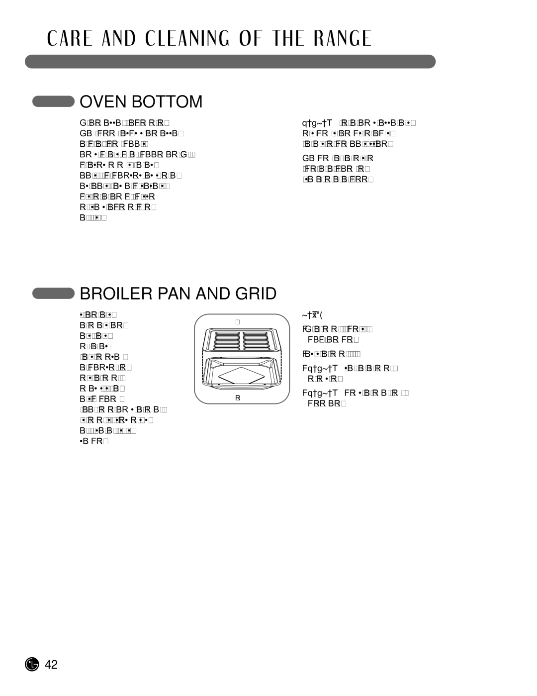 LG Electronics LRG3095ST manual Oven Bottom, Broiler PAN and Grid 