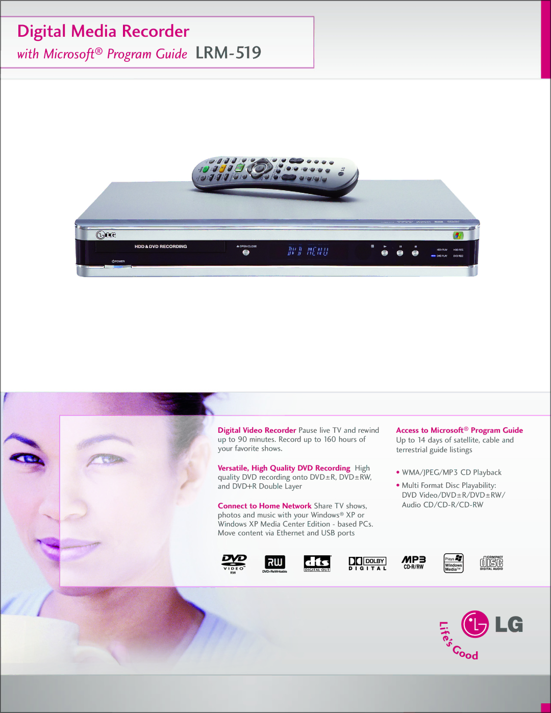 LG Electronics LRM-519 manual Digital Media Recorder 