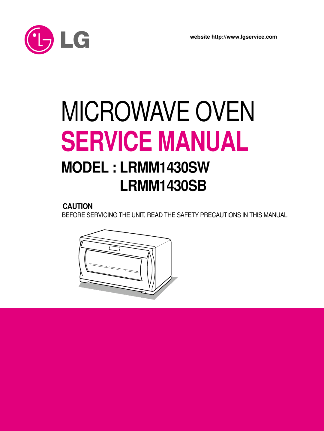 LG Electronics LRMM1430SB, LRMM1430SW manual Microwave Oven 