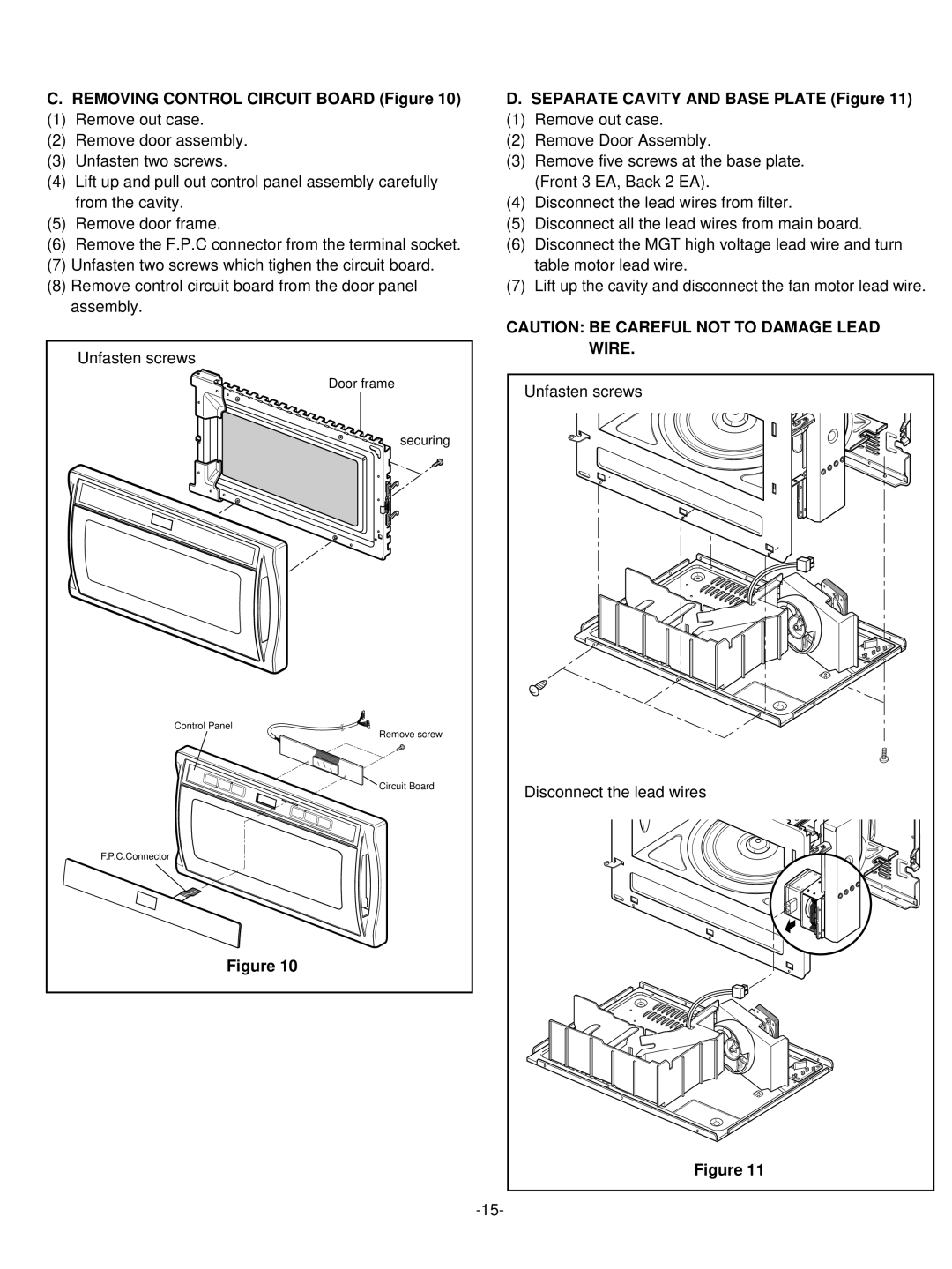 LG Electronics LRMM1430SW, LRMM1430SB manual Removing Control Circuit Board Figure, Wire 