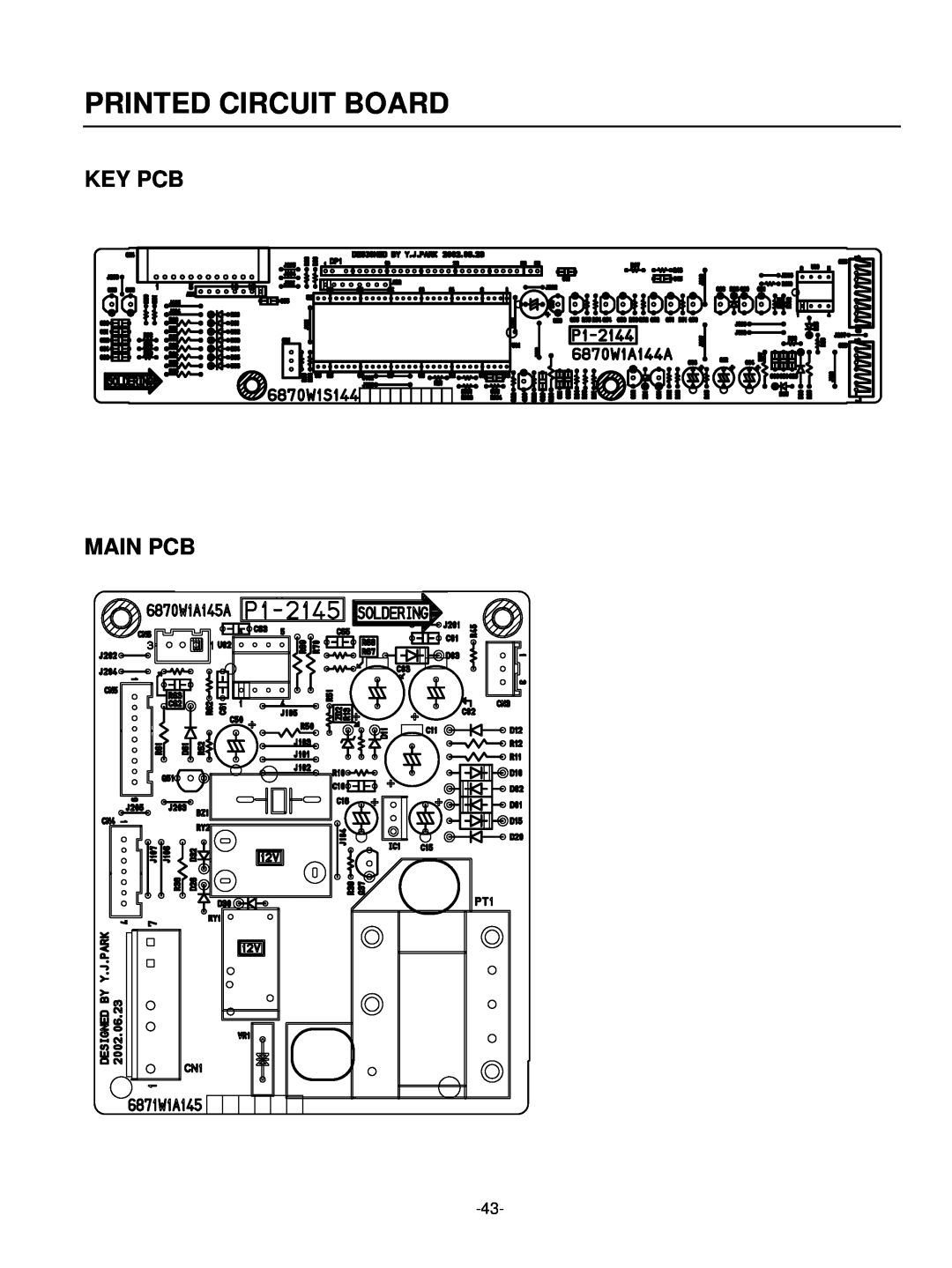 LG Electronics LRMM1430SW, LRMM1430SB manual Printed Circuit Board, Key Pcb Main Pcb 