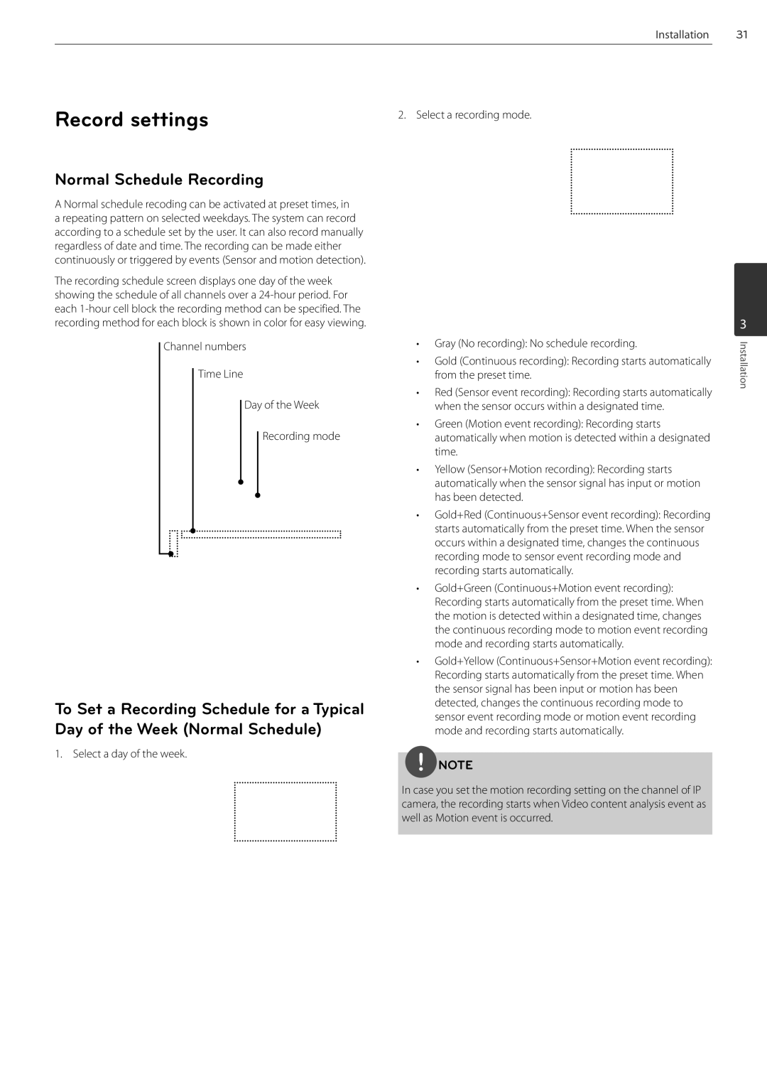 LG Electronics LRN3040N Series owner manual Record settings, Normal Schedule Recording 