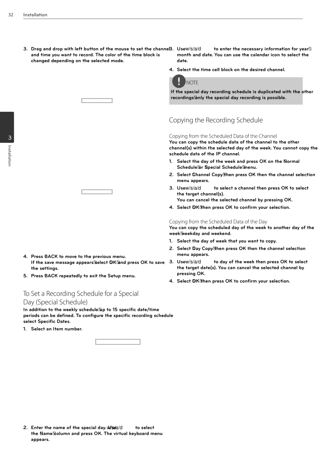 LG Electronics LRN3040N Series owner manual Copying the Recording Schedule, Copying from the Scheduled Data of the Channel 