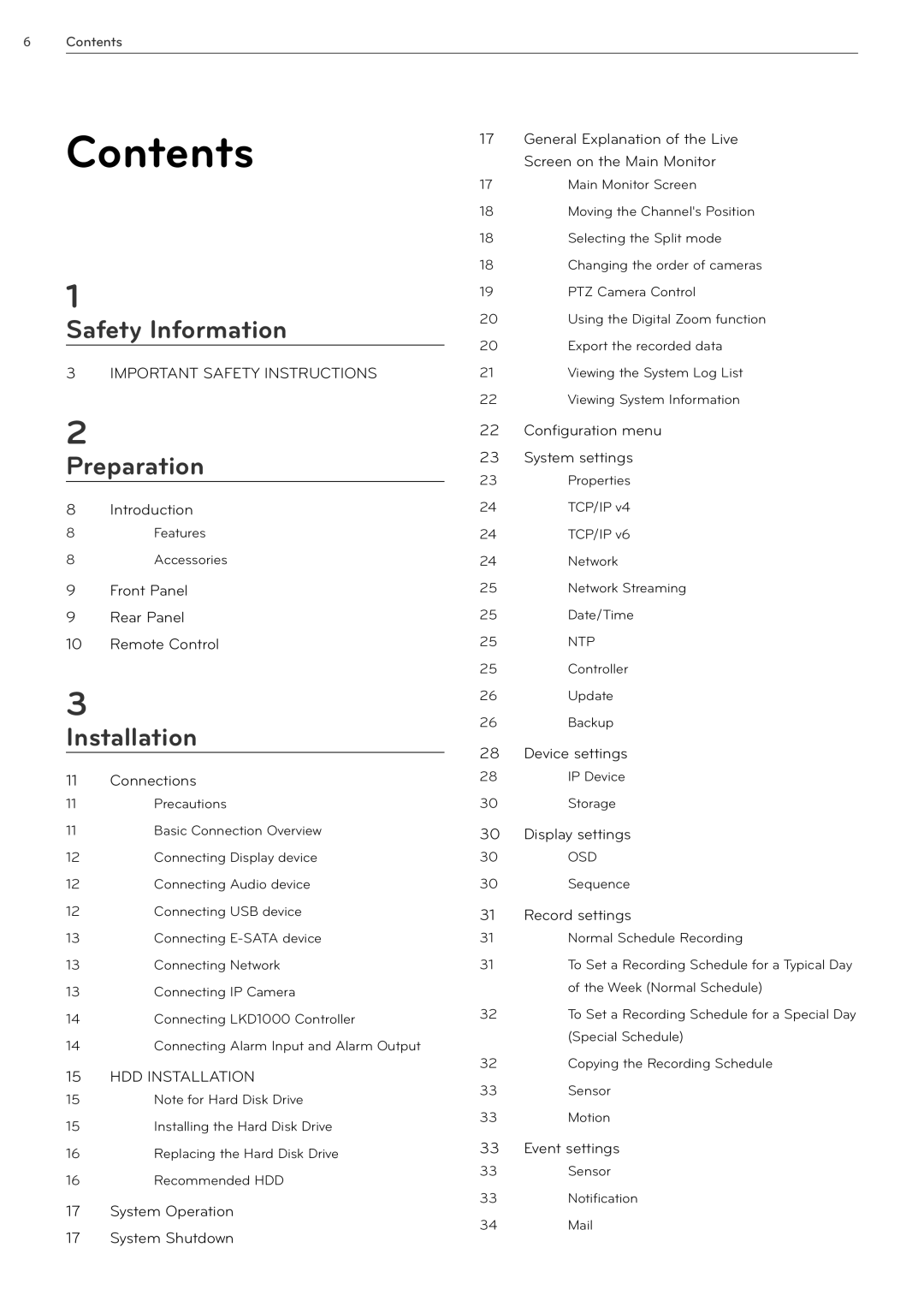 LG Electronics LRN3040N Series owner manual Contents 