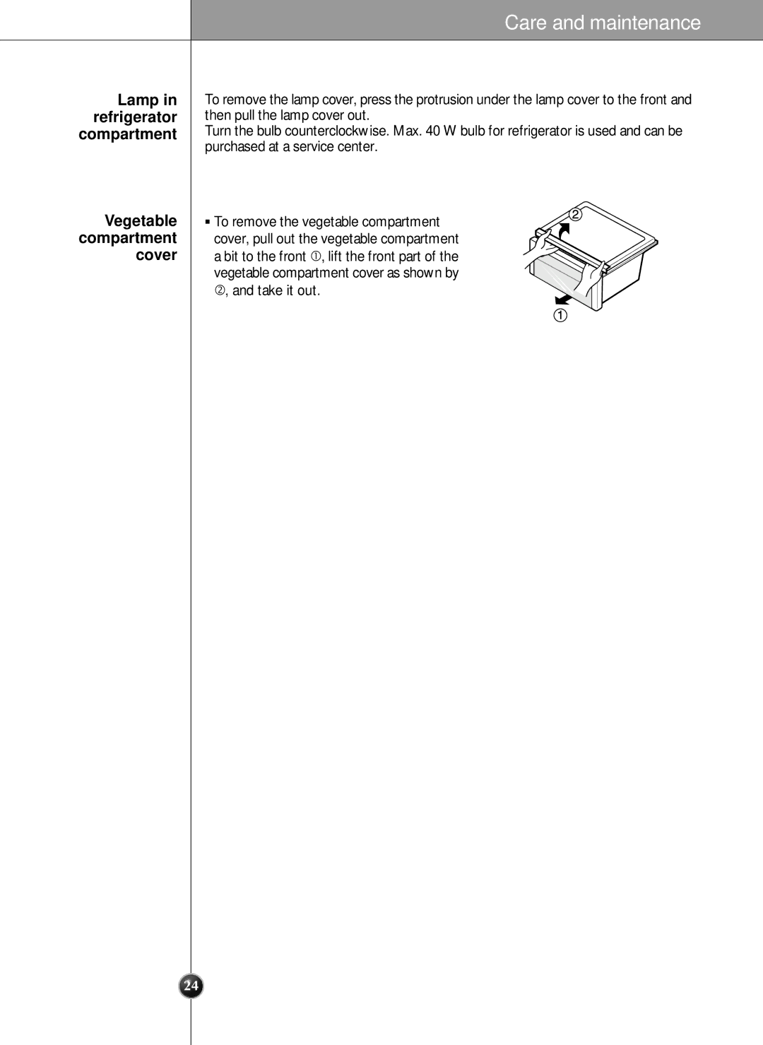 LG Electronics LRSC21935TT, LSRC21935SW, LSRC21935SB, LRSC21935TT, LRSC21935SW, LRSC21935SB Vegetable Compartment Cover 