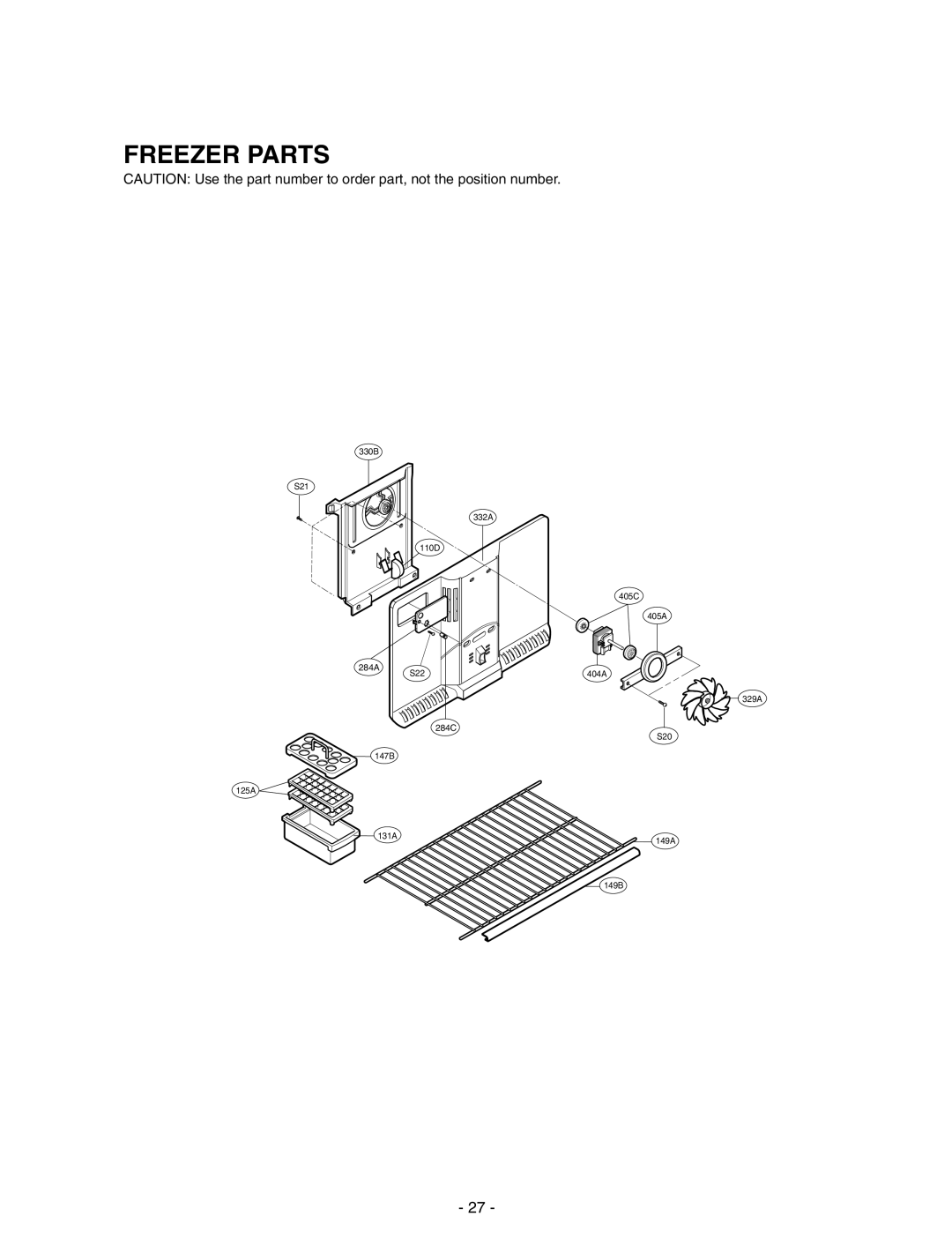 LG Electronics LRTN19310, LRTN22310 service manual Freezer Parts 