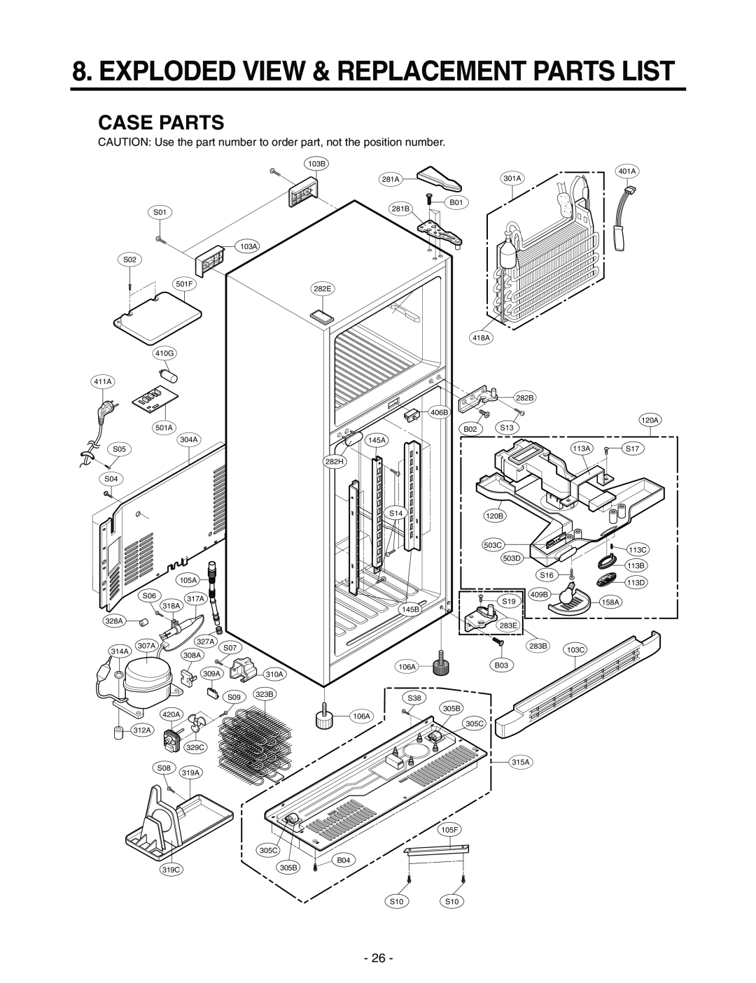 LG Electronics LRTN22310, LRTN19310 service manual Exploded View & Replacement Parts List, Case Parts 