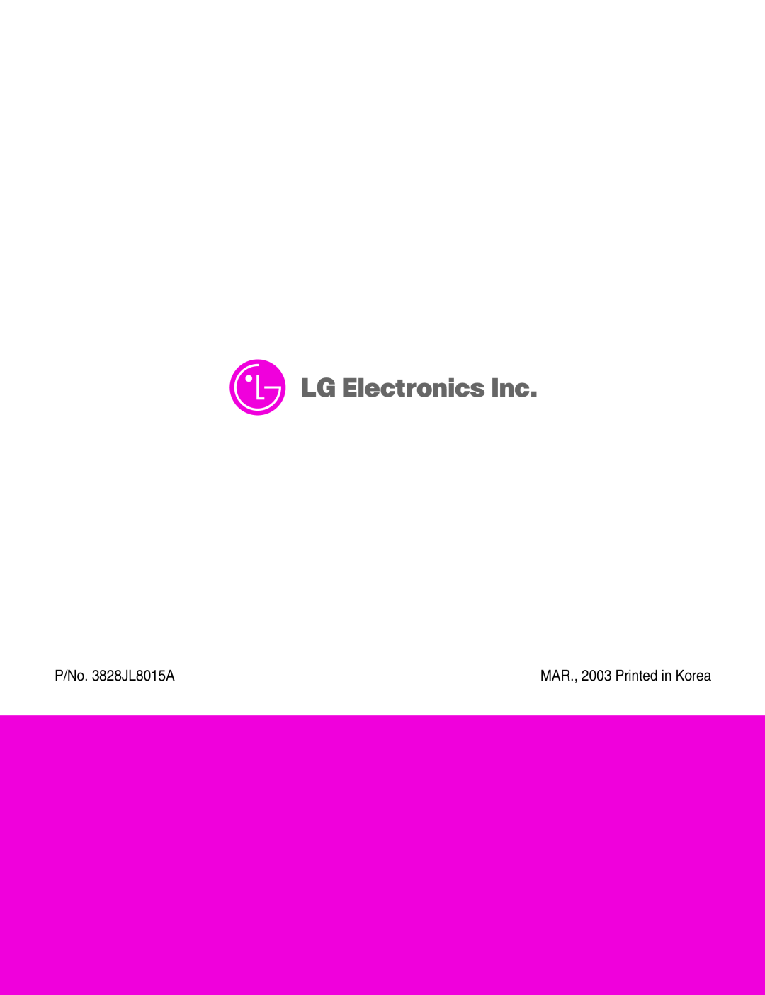 LG Electronics LRTN22310, LRTN19310 service manual P/No. 3828JL8015A 