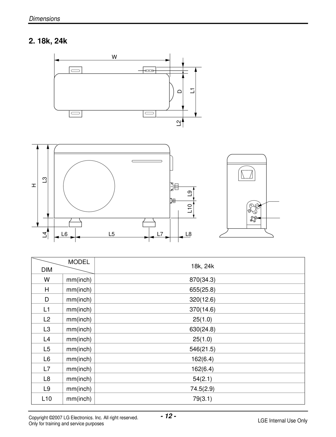 LG Electronics LS090CP(AS-C0914DH0), LS090HP(AS-H091E1H0), LS180CP(AS-C183DM0), LS240HP(AS-H2435DM0) manual 18k, 24k 