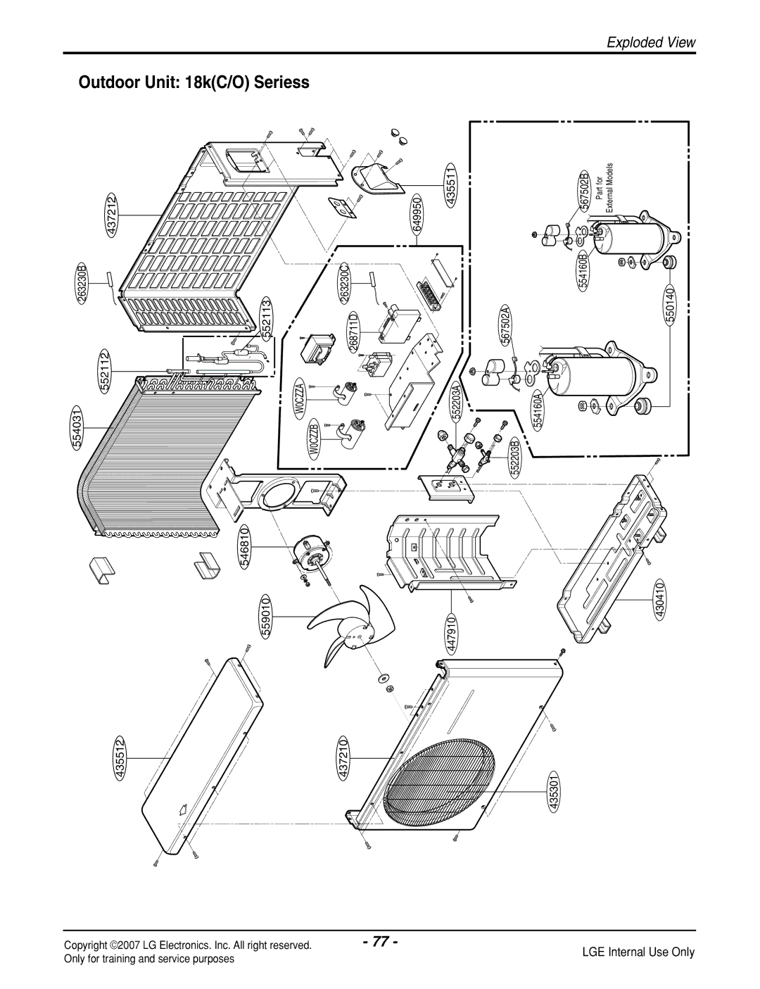 LG Electronics LS240CP(AS-C2435DM0), LS090HP(AS-H091E1H0), LS180CP(AS-C183DM0) manual Outdoor Unit 18kC/O Seriess 