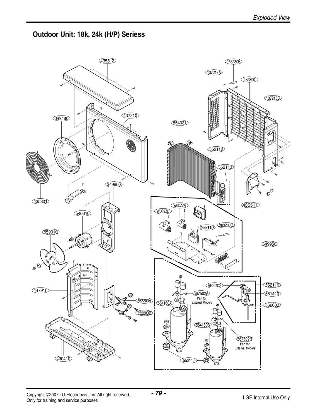 LG Electronics LS120HP(AS-H121E1H0), LS090HP(AS-H091E1H0), LS180CP(AS-C183DM0) manual Outdoor Unit 18k, 24k H/P Seriess 