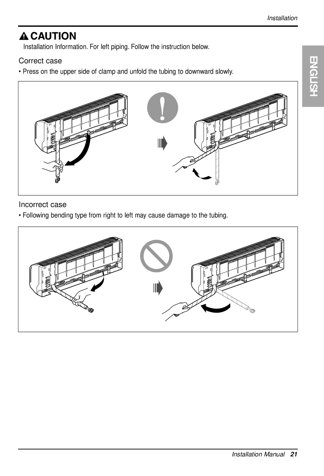 LG Electronics LS122CE installation manual Correct case 