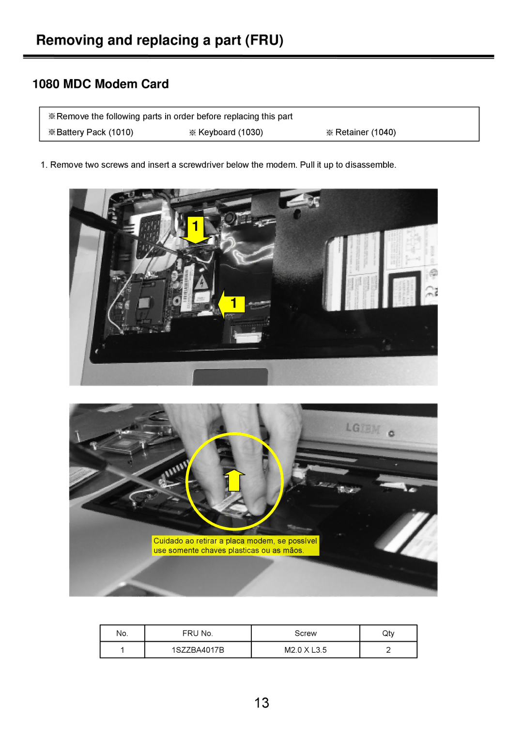 LG Electronics LS50 service manual MDC Modem Card 