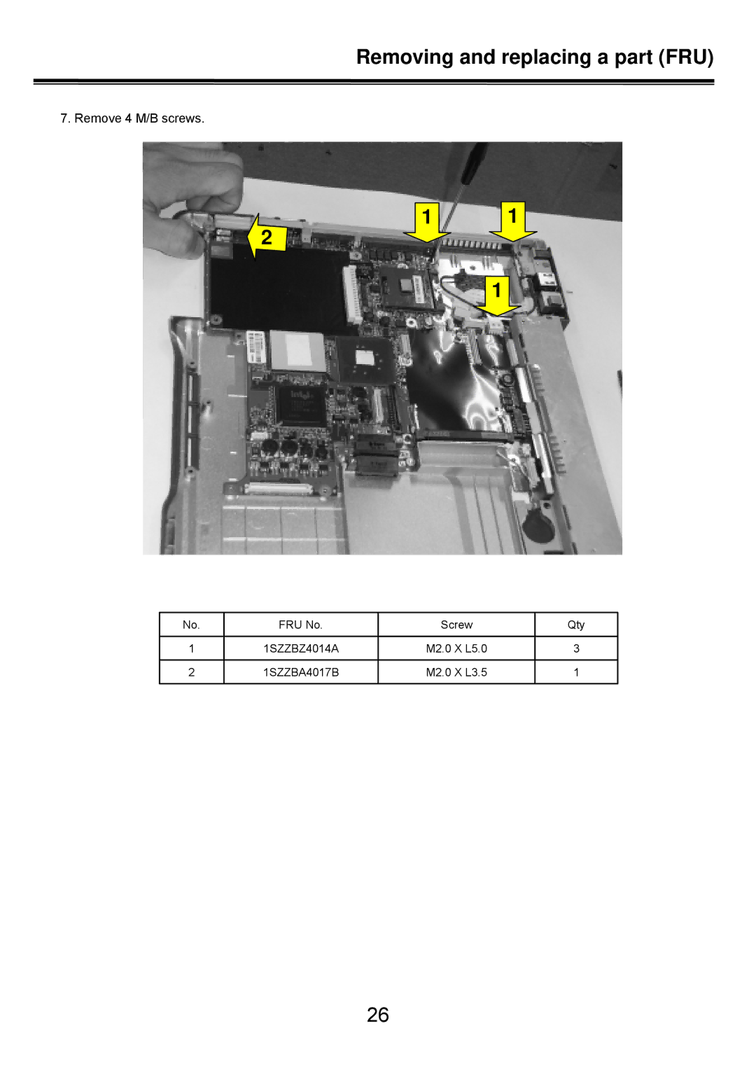 LG Electronics LS50 service manual Remove 4 M/B screws 