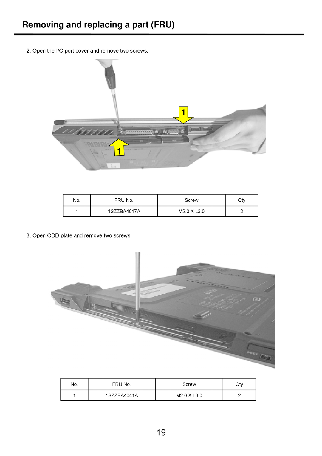 LG Electronics LS50 service manual Open the I/O port cover and remove two screws, Open ODD plate and remove two screws 