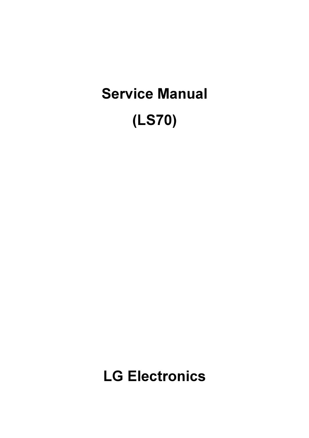 LG Electronics service manual LS70 LG Electronics 