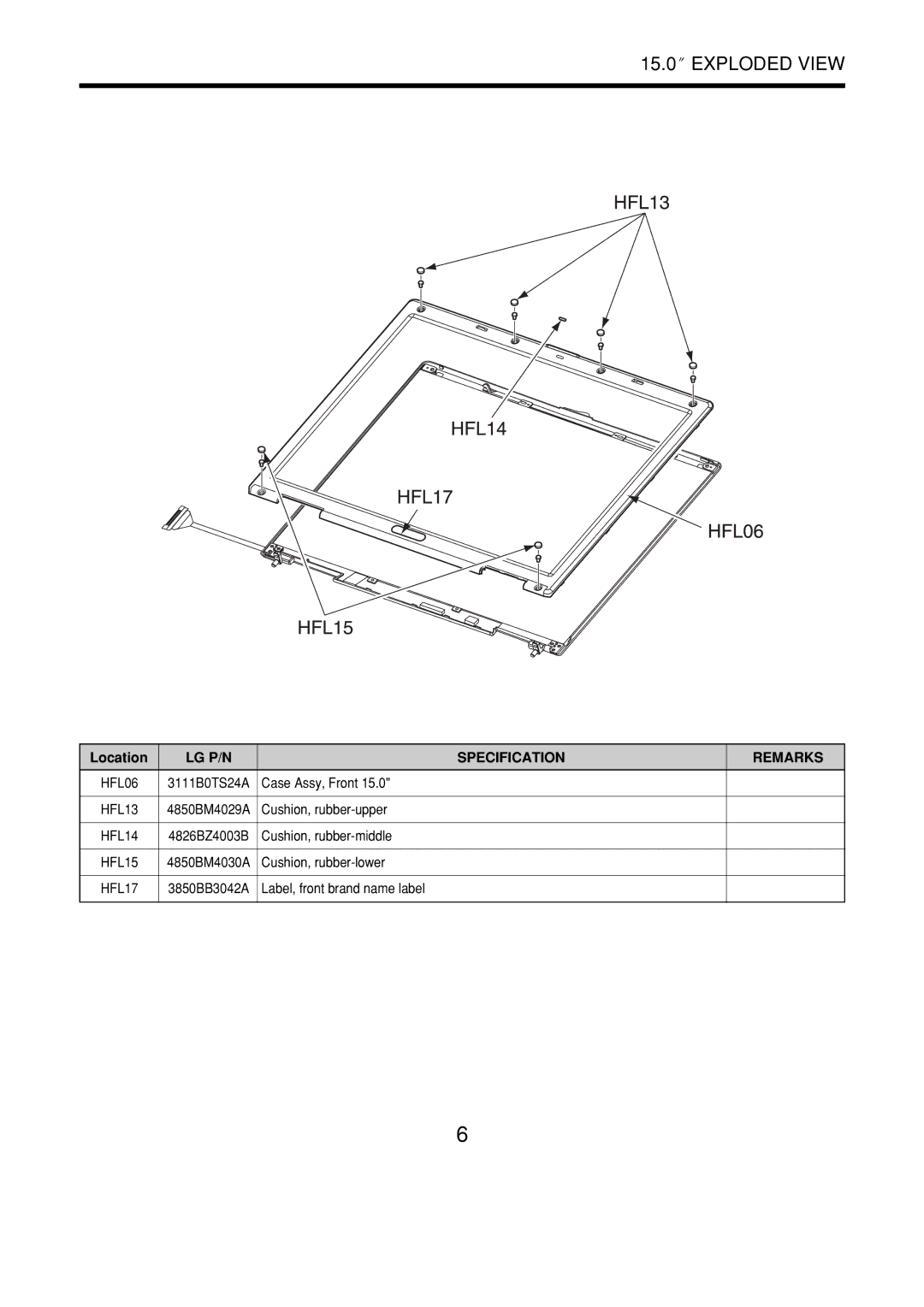 LG Electronics LS70 service manual Case Assy, Front 