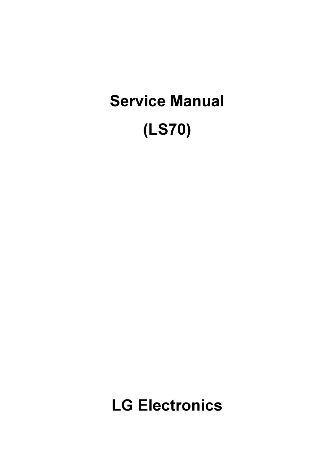 LG Electronics service manual Service Manual, LS70 LG Electronics 