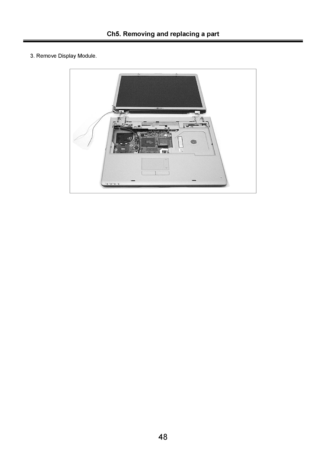 LG Electronics LS70 service manual Ch5. Removing and replacing a part, Remove Display Module 