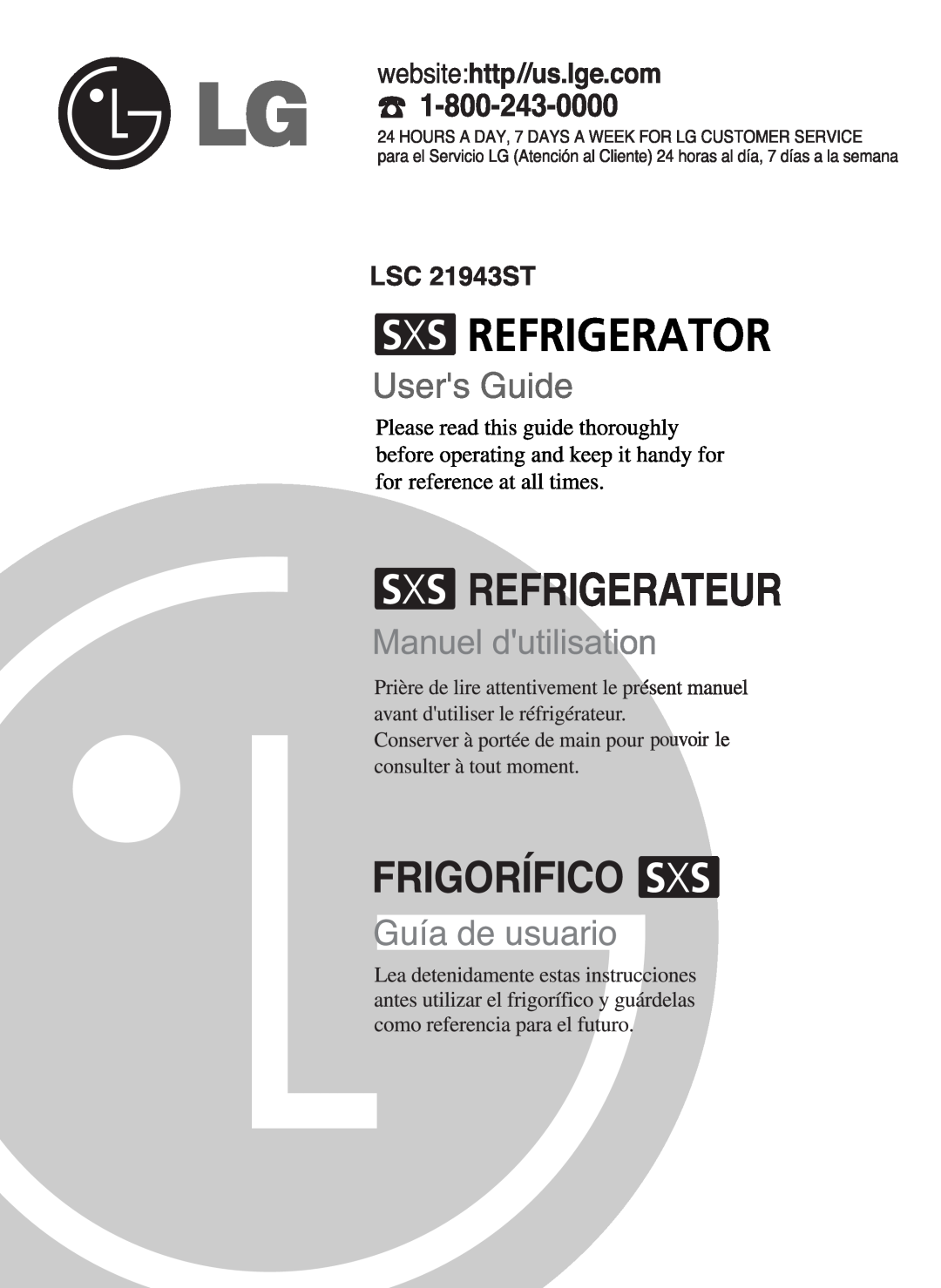 LG Electronics LSC 21943ST manual 