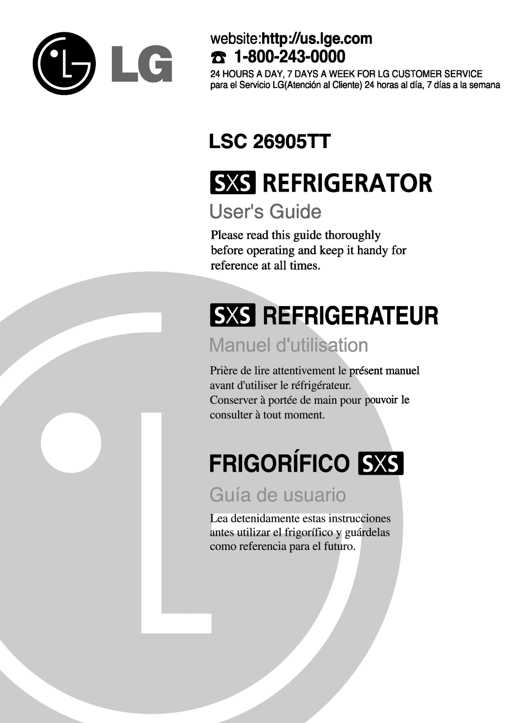 LG Electronics LSC 26905TT manual 