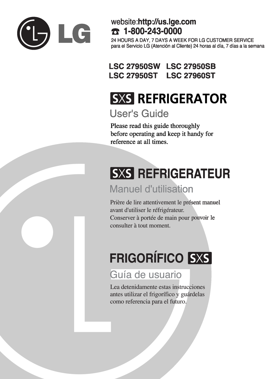 LG Electronics LSC 27950SW, LSC 27950ST, LSC 27950SB, LSC 27960ST manual 