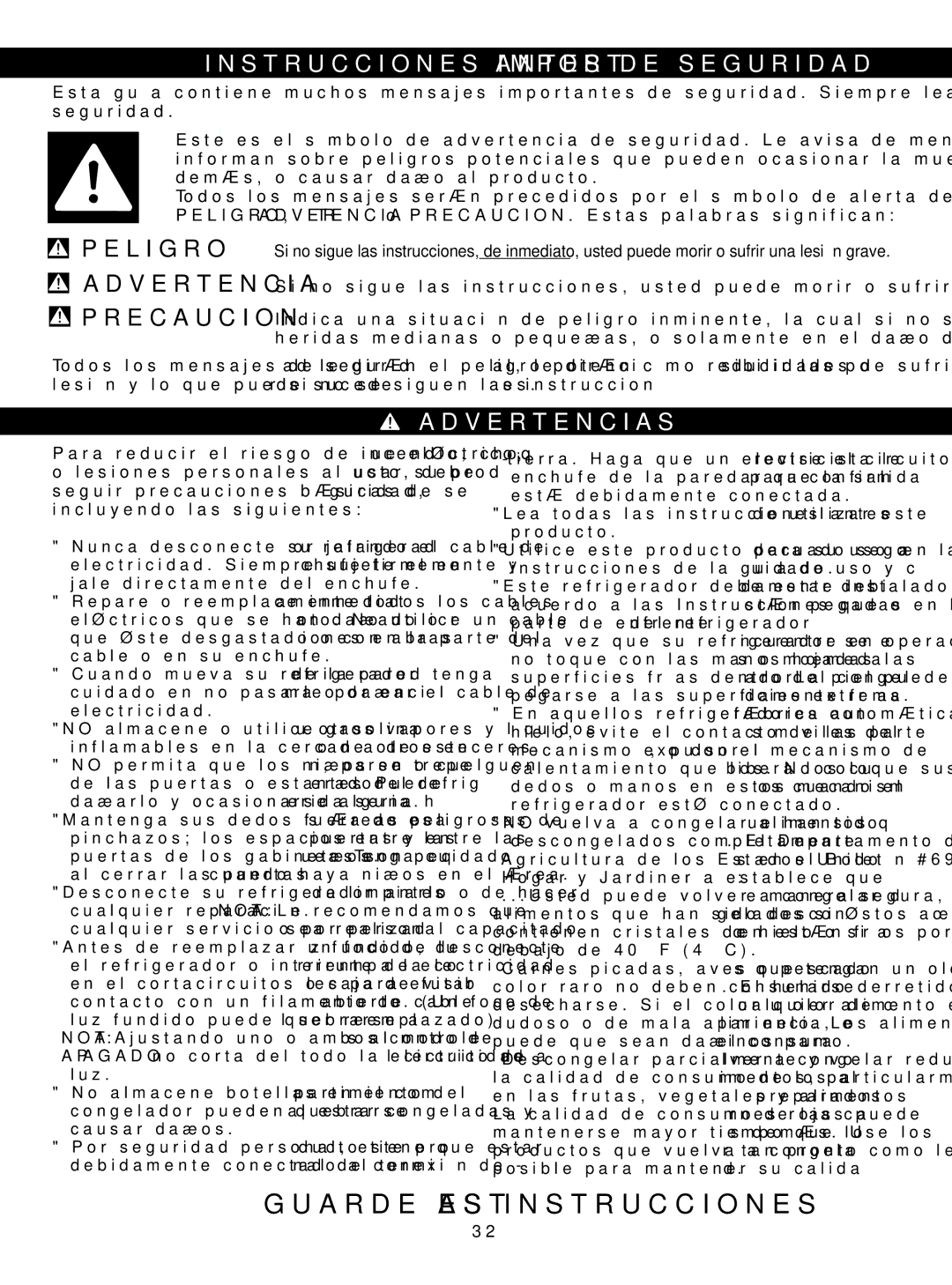 LG Electronics LSC23924ST, LSC23924SB owner manual Instrucciones Importantes DE Seguridad, Advertencias 