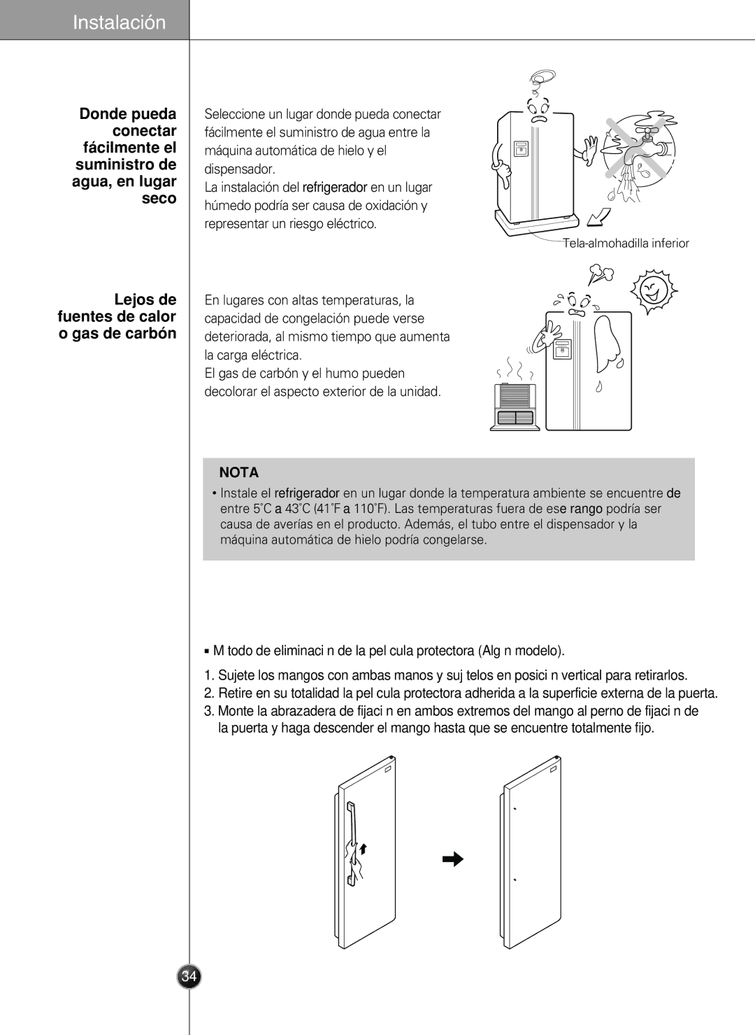 LG Electronics LSC26905 owner manual Instalación 