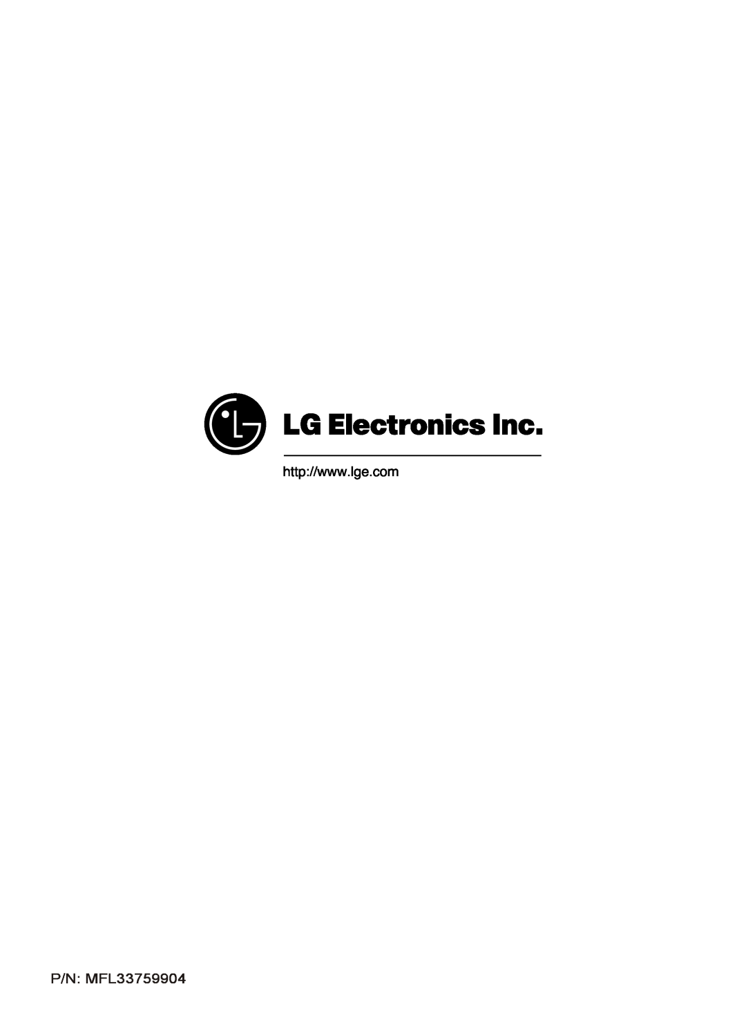 LG Electronics LSC26905 owner manual P/N MFL33759904 