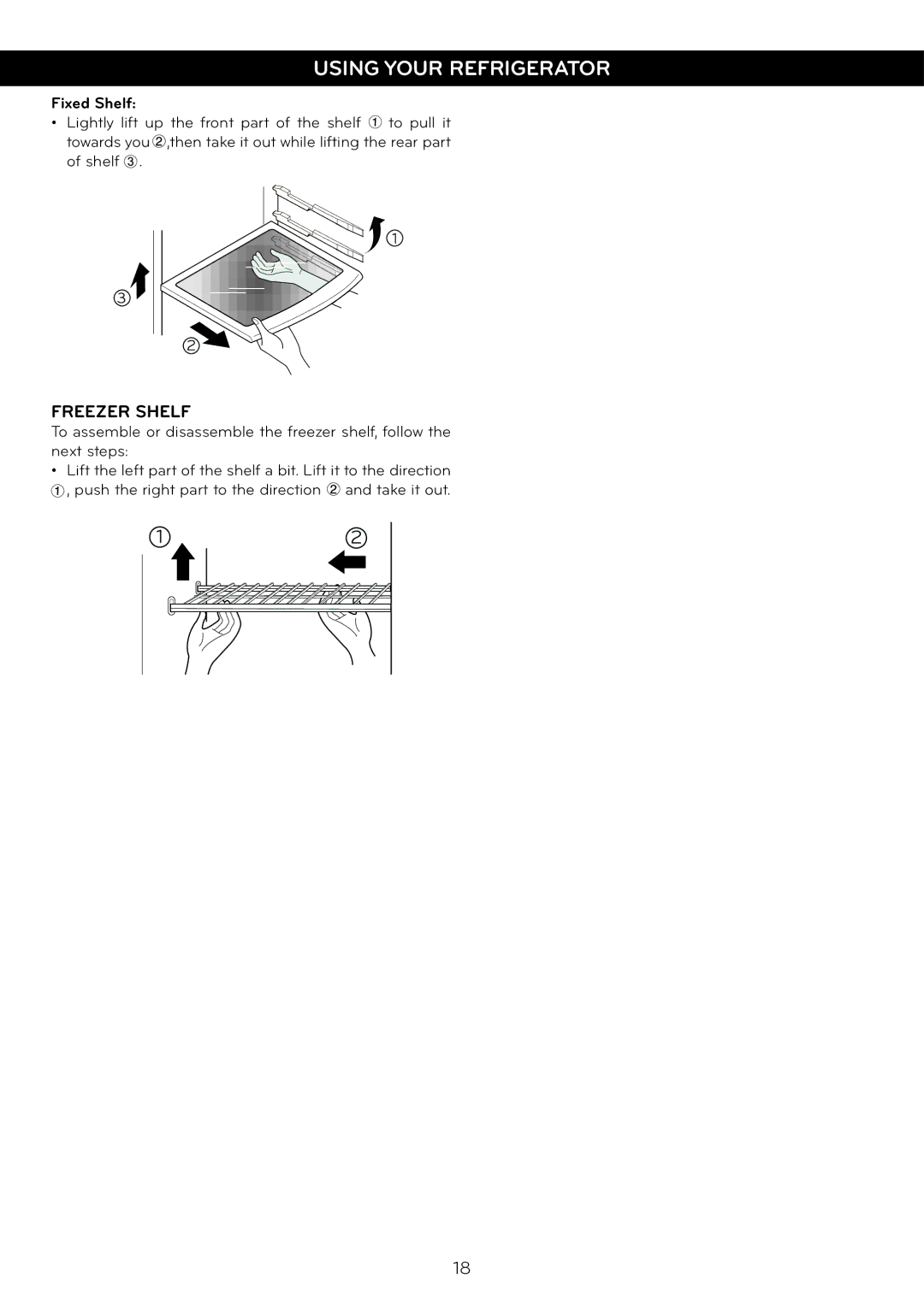 LG Electronics LSC27925ST, LSC27925** owner manual Freezer Shelf, Fixed Shelf 