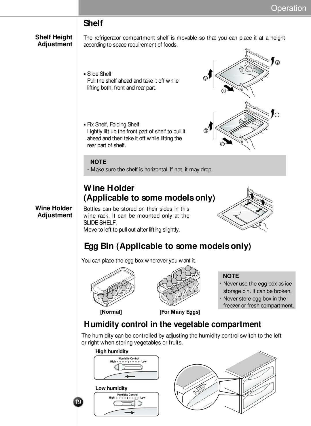 LG Electronics LSC27926SB Shelf, Wine Holder Applicable to some models only, Egg Bin Applicable to some models only 