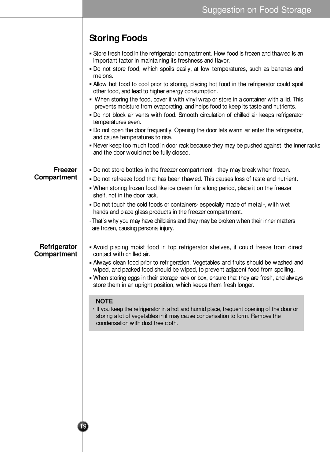 LG Electronics LSC27931** owner manual Storing Foods, Freezer, Refrigerator, Compartment 