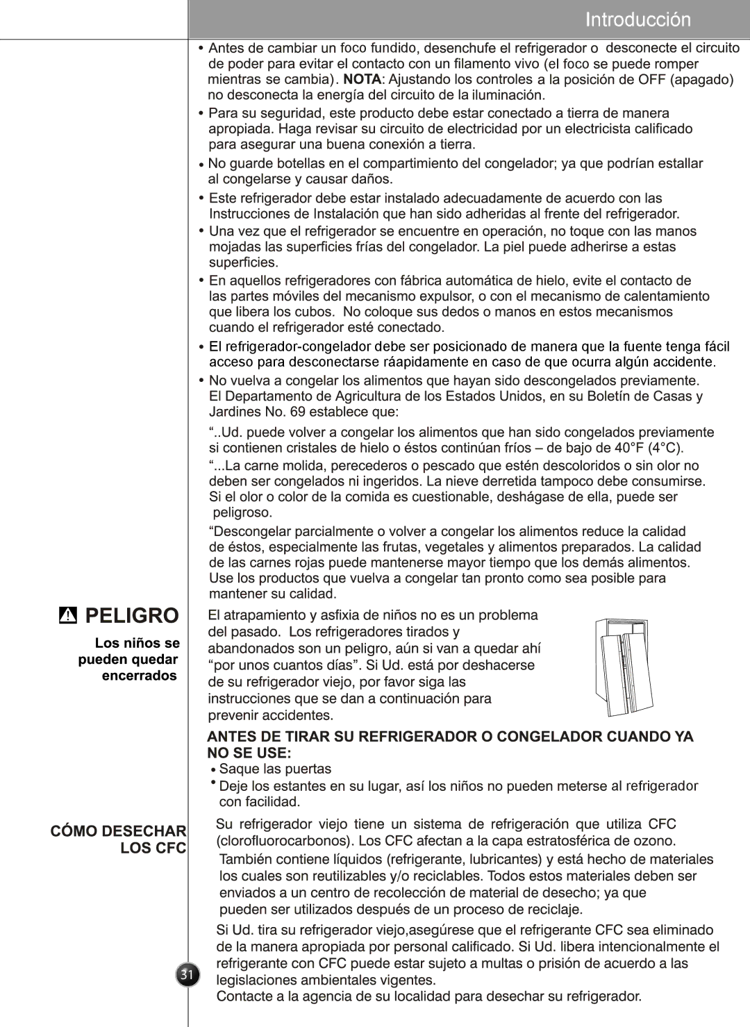 LG Electronics LSC27931** owner manual Foco fundido 