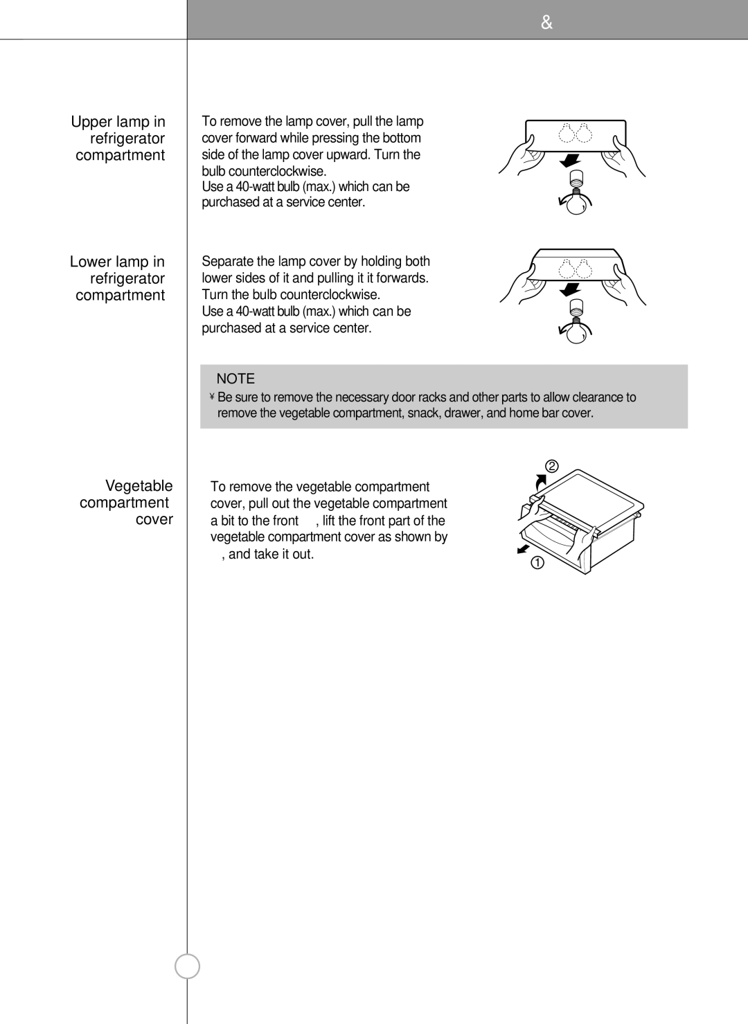 LG Electronics LSC27990TT manual Care and Maintenance 