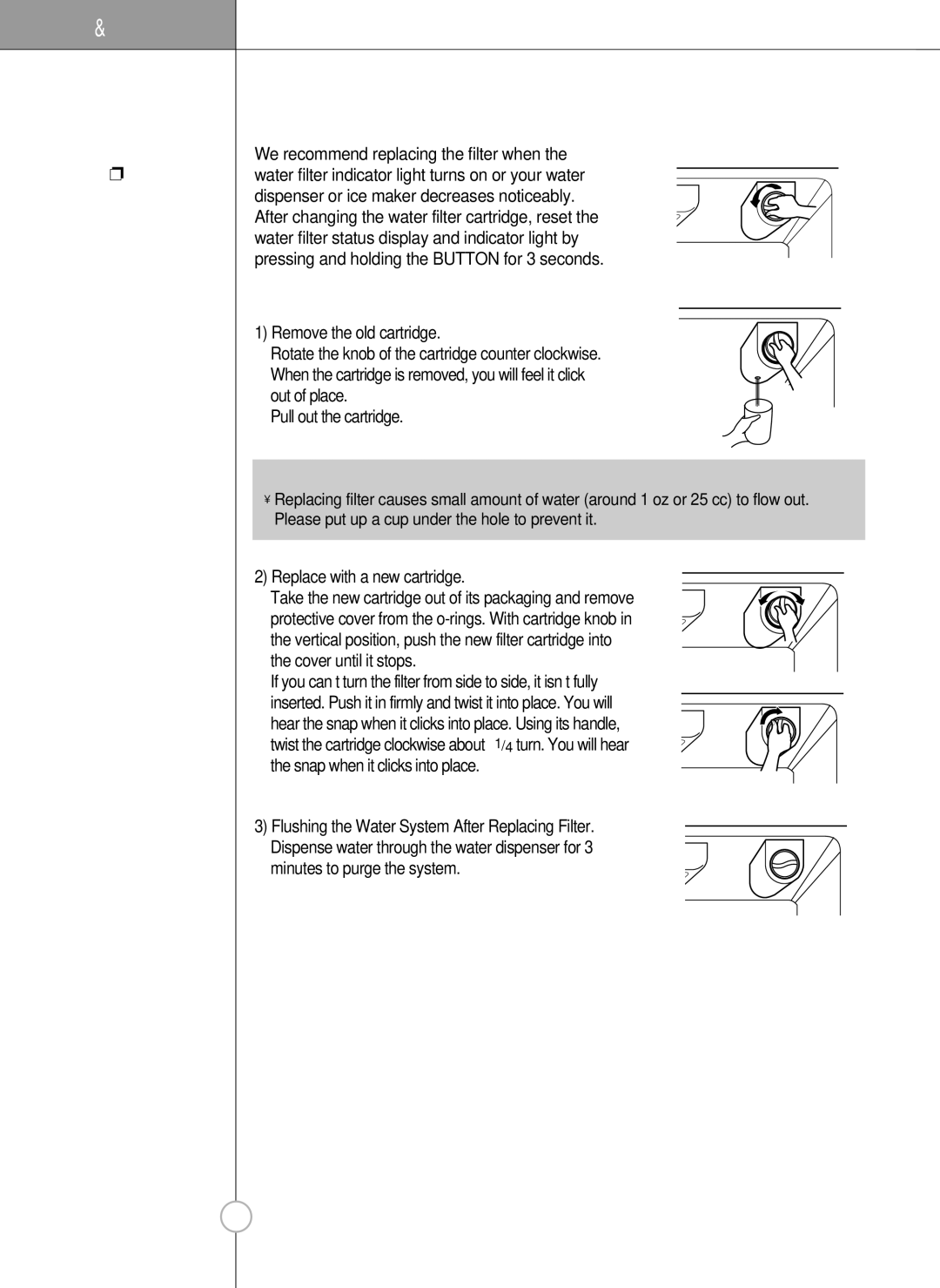 LG Electronics LSC27990TT manual Minutes to purge the system 