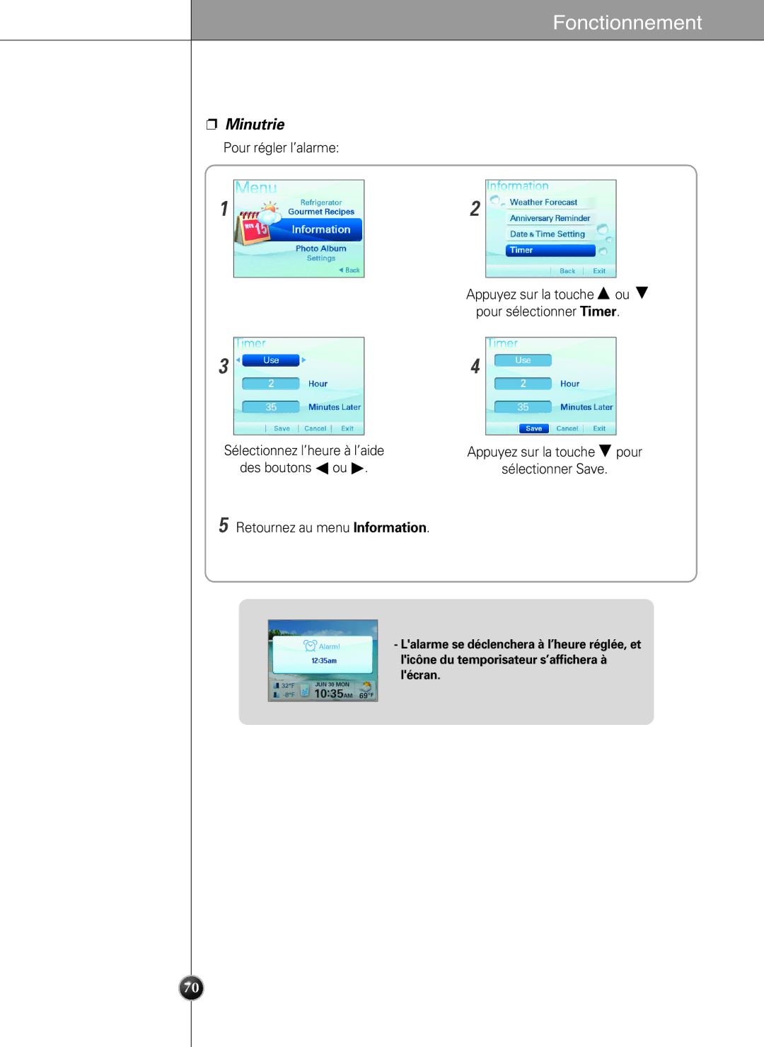 LG Electronics LSC27990TT manual Minutrie 