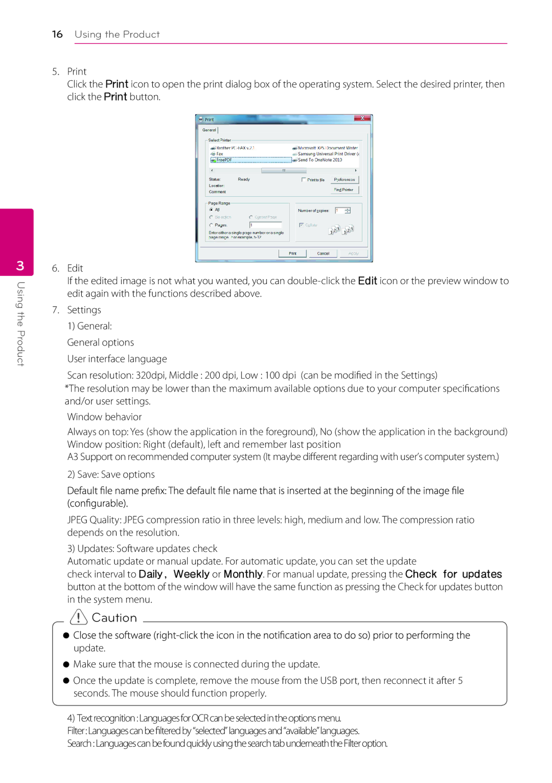 LG Electronics LSM-100 owner manual Using the Product 