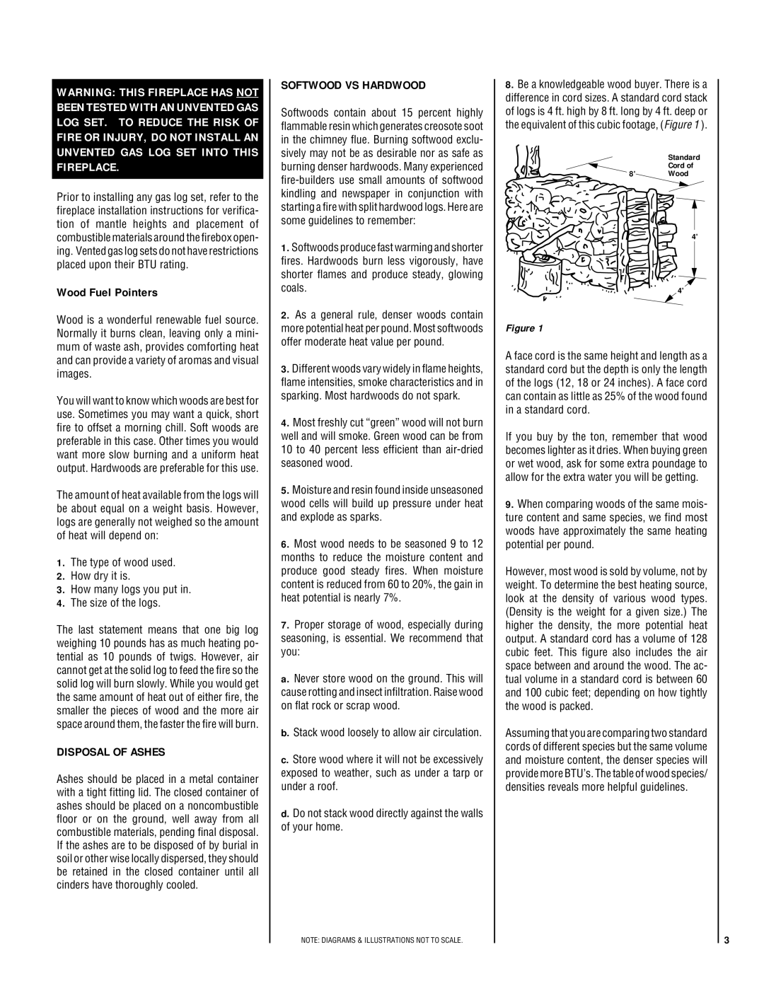 LG Electronics LSO-43 manual Wood Fuel Pointers, Disposal of Ashes, Softwood VS Hardwood 