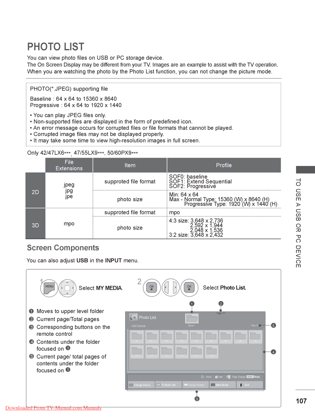 LG Electronics 60PK7***, LSW400BG, LSW200BG, LSW200BXG, PSW400BG, PSW600BG, LSW100BG, 55LE5*** Photo List, 107 