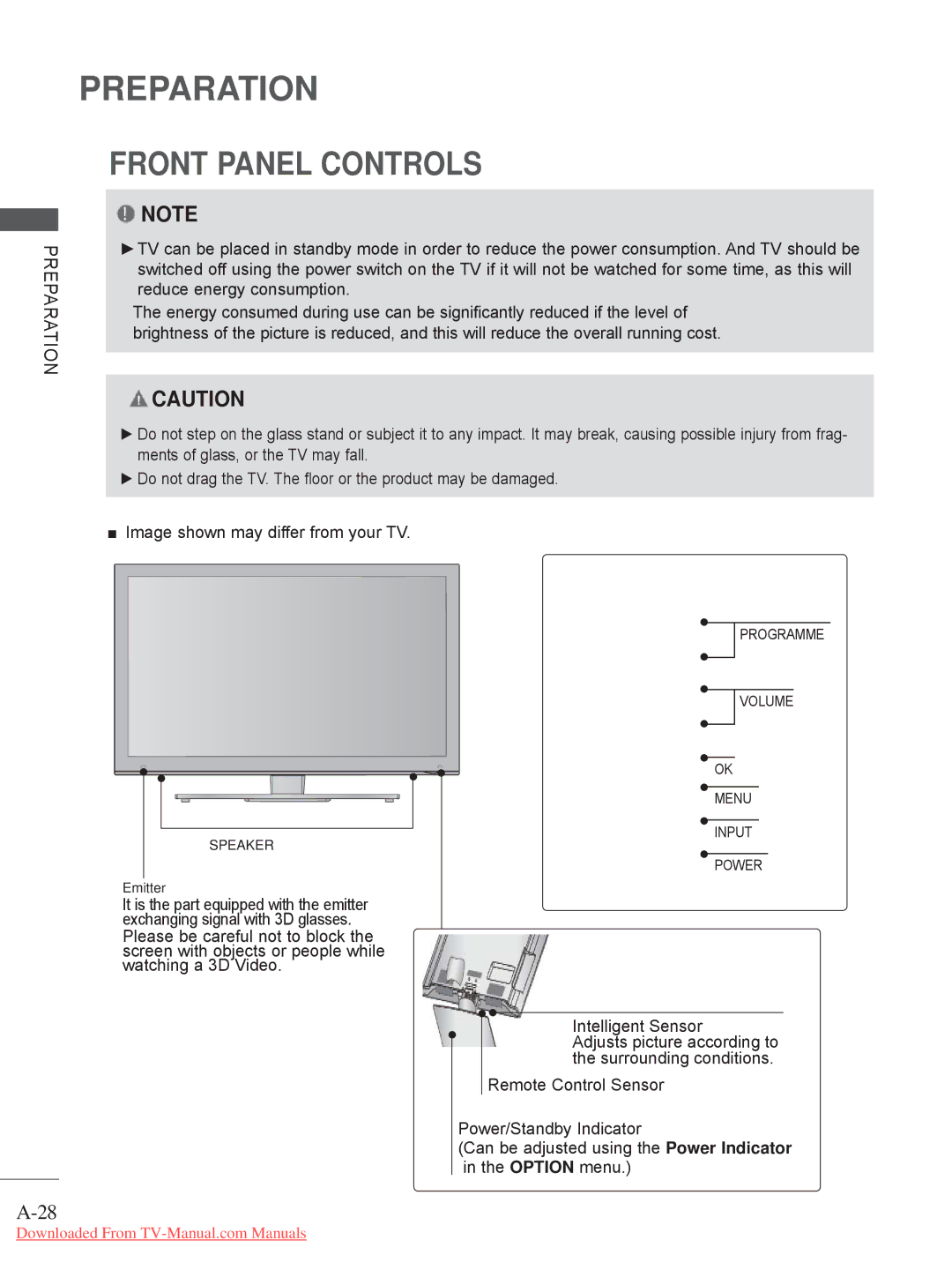 LG Electronics 37/42LE4***, LSW400BG, LSW200BG, LSW200BXG, PSW400BG, PSW600BG, LSW100BG Front Panel Controls 