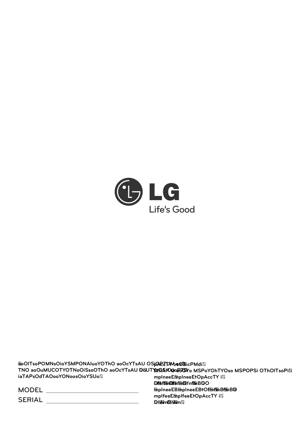 LG Electronics LSW400BG, LSW200BG, LSW200BXG owner manual Model Serial 