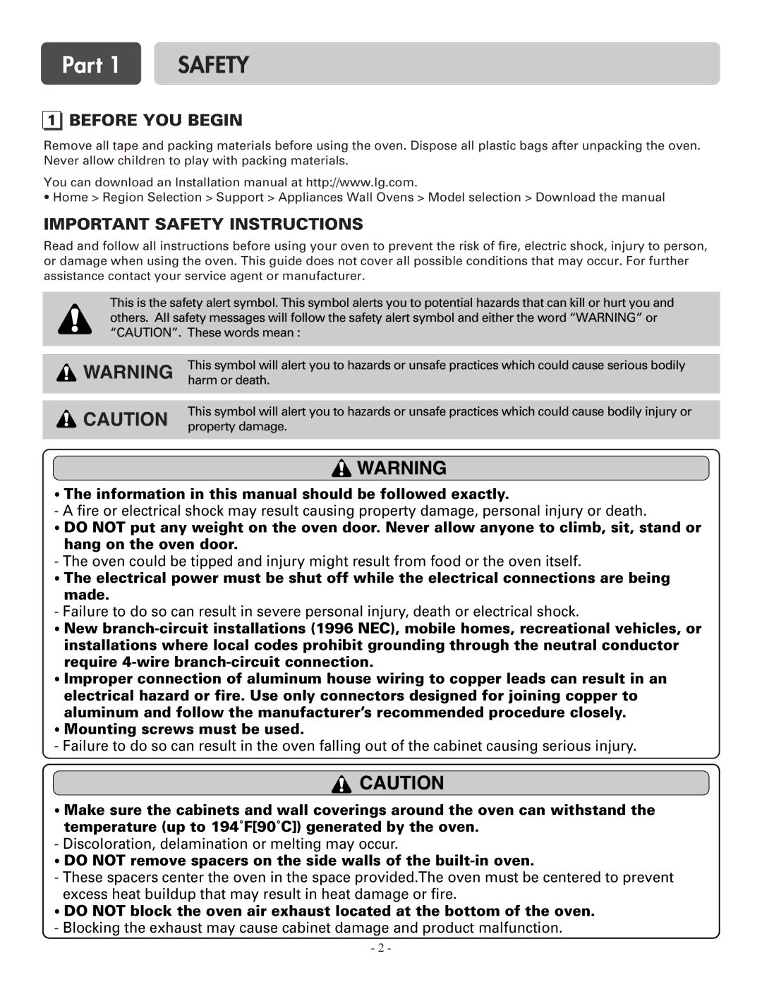 LG Electronics LSWS305ST, LSWD305ST installation manual Before YOU Begin, Important Safety Instructions 