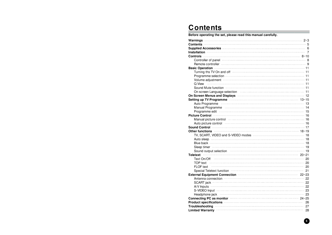 LG Electronics LT-15AEP owner manual Contents 