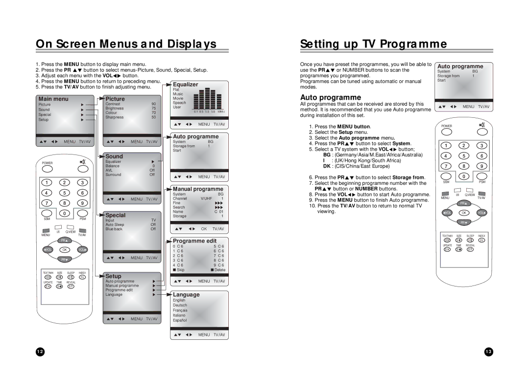 LG Electronics LT-15AEP owner manual On Screen Menus and Displays Setting up TV Programme, Auto programme 