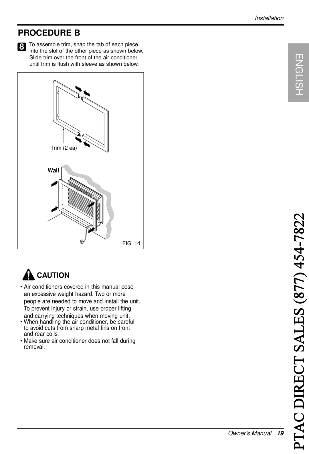 LG Electronics LT1230C, LT0810C, LT1230H, LT1010C, LT1030H, LT1030C, LT1210C owner manual Ptac 