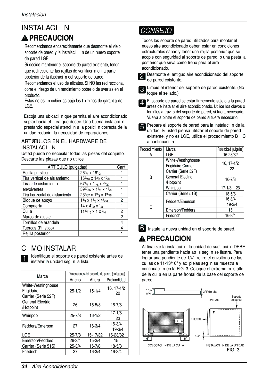 LG Electronics LT1430CR owner manual Instalación, Cómo Instalar 