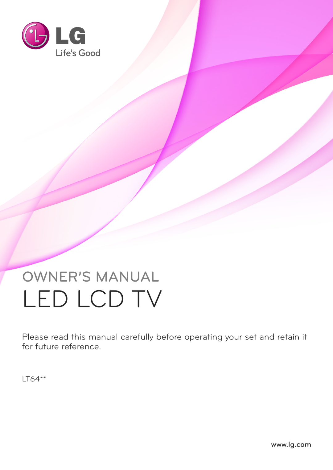 LG Electronics LT64 owner manual Led Lcd Tv 