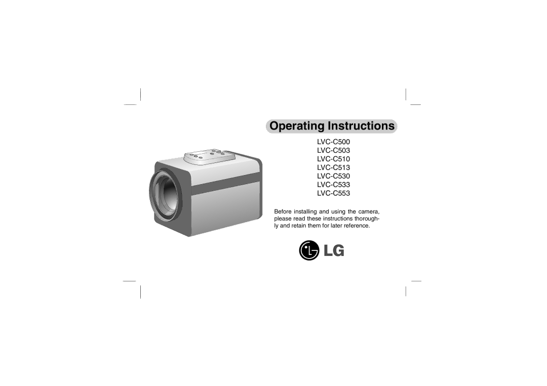 LG Electronics LVC-C533, LVC-C553, LVC-C530, LVC-C513, LVC-C510, LVC-C500, LVC-C503 manual Operating Instructions 